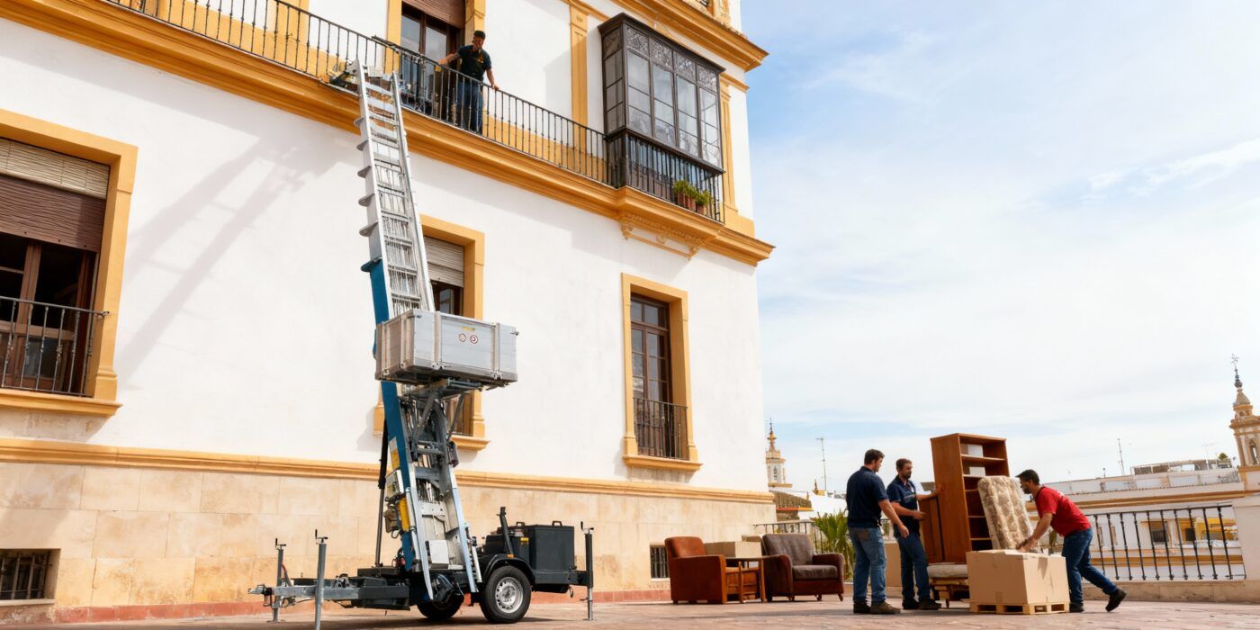 Cuánto cuesta alquilar una plataforma elevadora para mudanzas en Sevilla